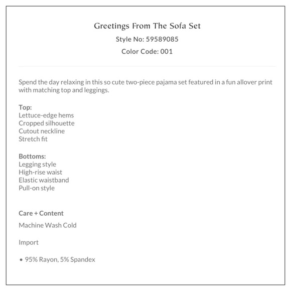 Free People 2 Piece Pajama Lounge Set Size X-Large NWT - Picture 5 of 5